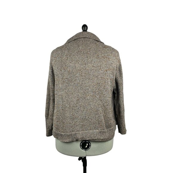 Jones New York Collection Womens XL Brown & Gray Knit Sleeveless Top & Cardigan - Picture 3 of 7